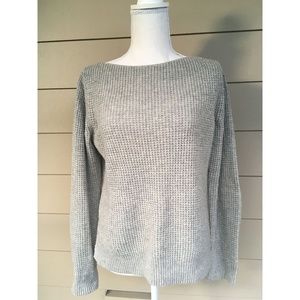 Grey waffle knit sweater